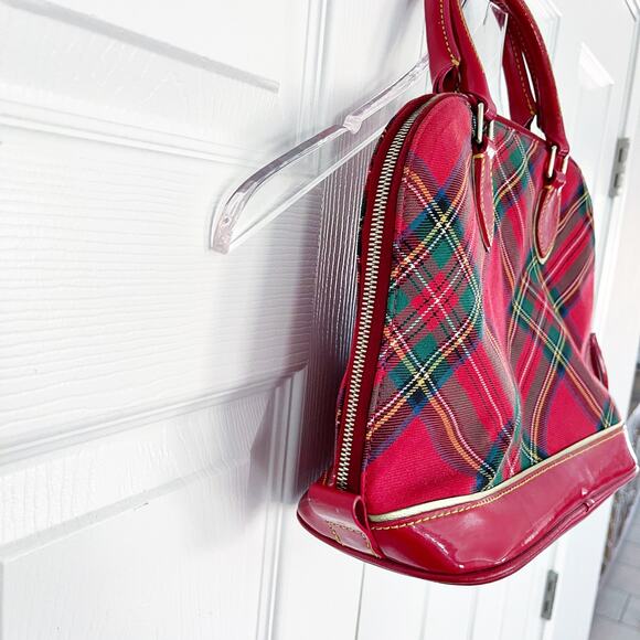 Dooney & Bourke Red Tartan Plaid Top Handle Satchel Handbag - Picture 13 of 16